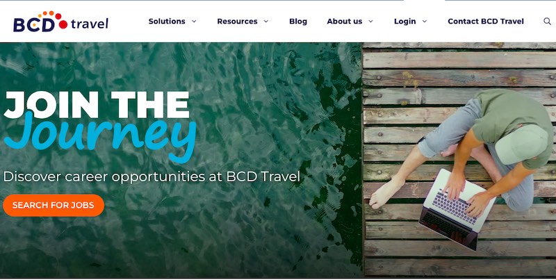 Captura de pantalla de la sección de ofertas de trabajo de CBD Travel 